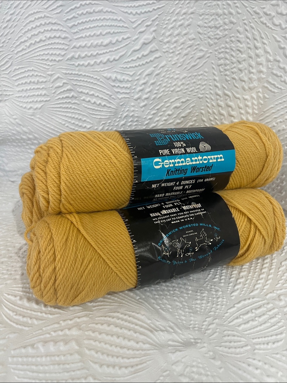 3 Vintage Brunswick Germantown 100% Pure Virgin Wool Yarn